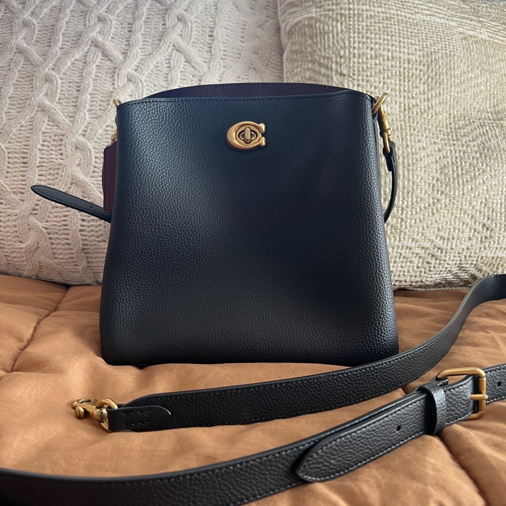 Coach Black Crossbody Bag with Gold Accents